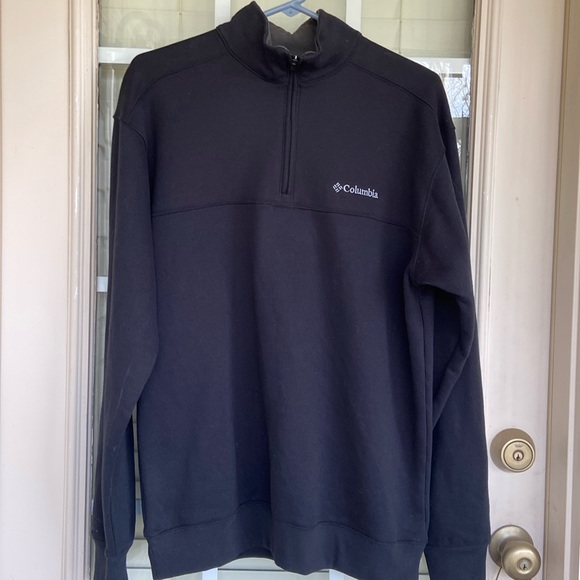 COLUMBIA HALF ZIP BLACK lONG SLEEVE PULL OVER - Picture 1 of 7